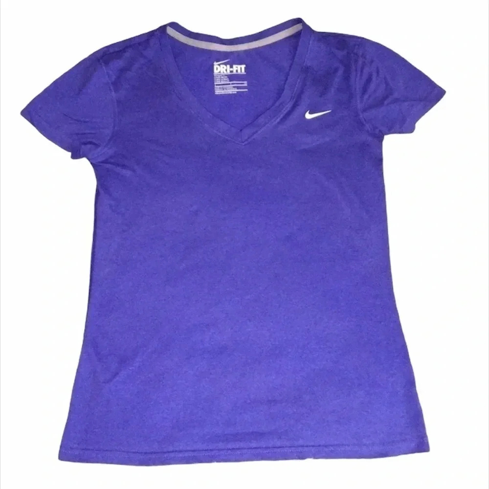 Nike Dri-Fit Purple V-Neck Tee